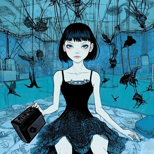 抖漫热门短篇漫画《修仙摸鱼录》封面